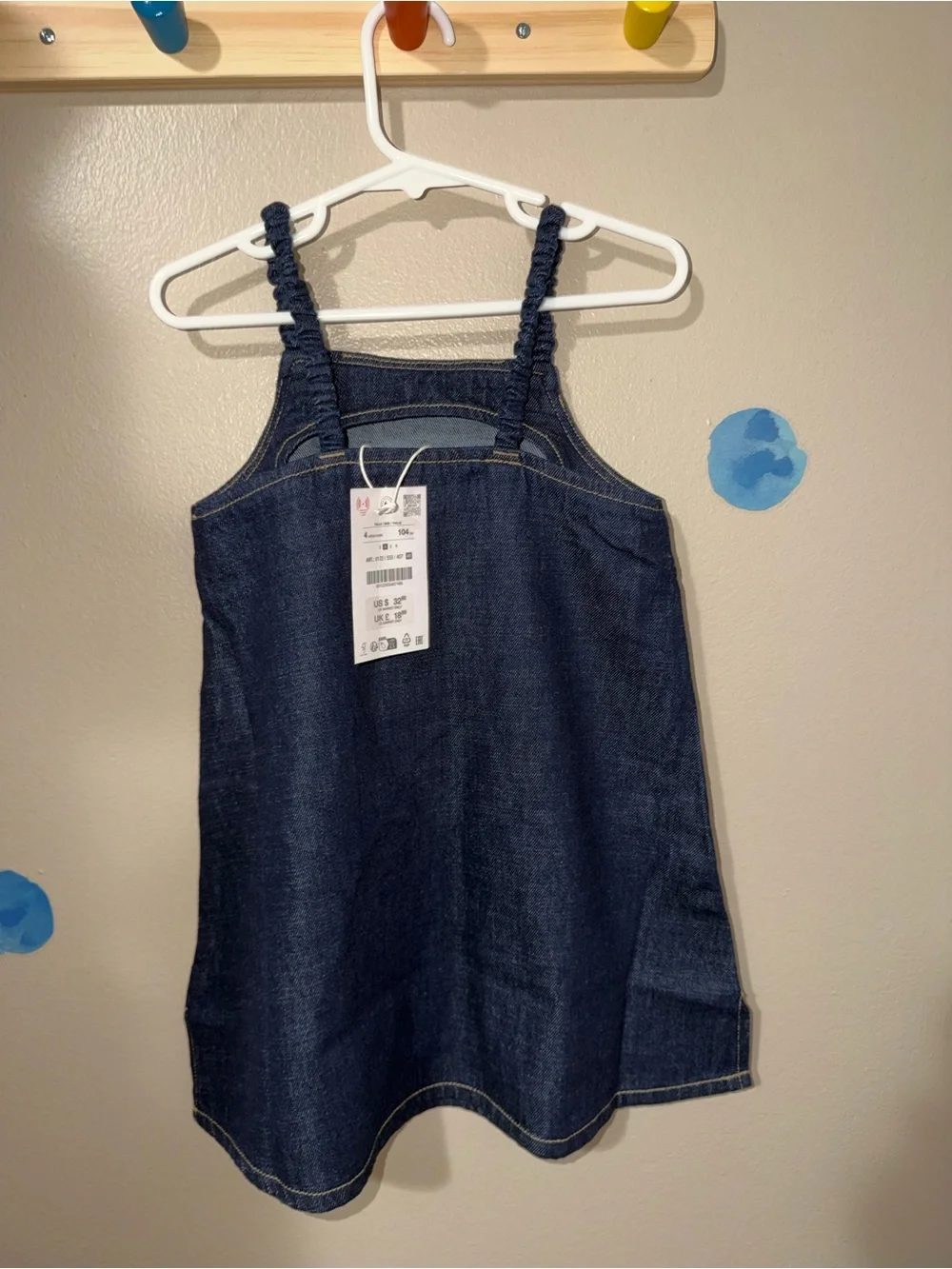 Zara Dark Blue Denim Girls' Sundress Romper
